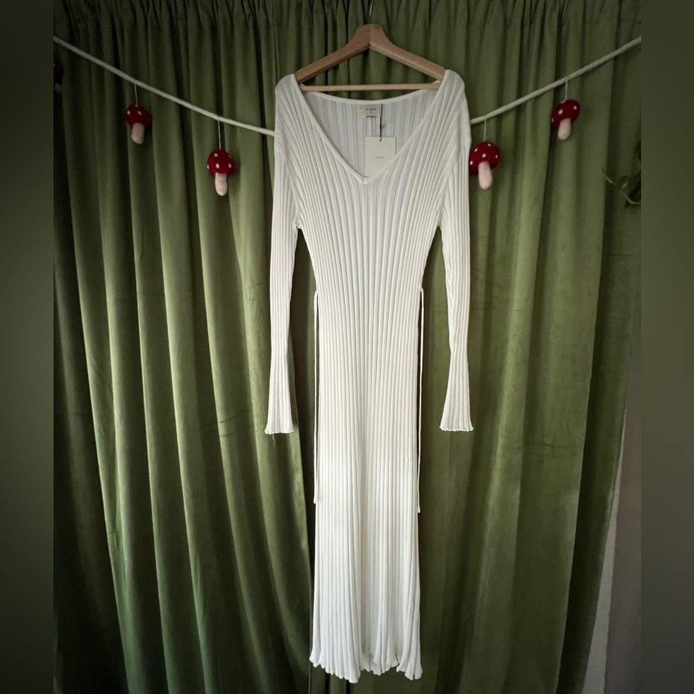 DISSH Off White Long Sleeve Midi Dress XXL